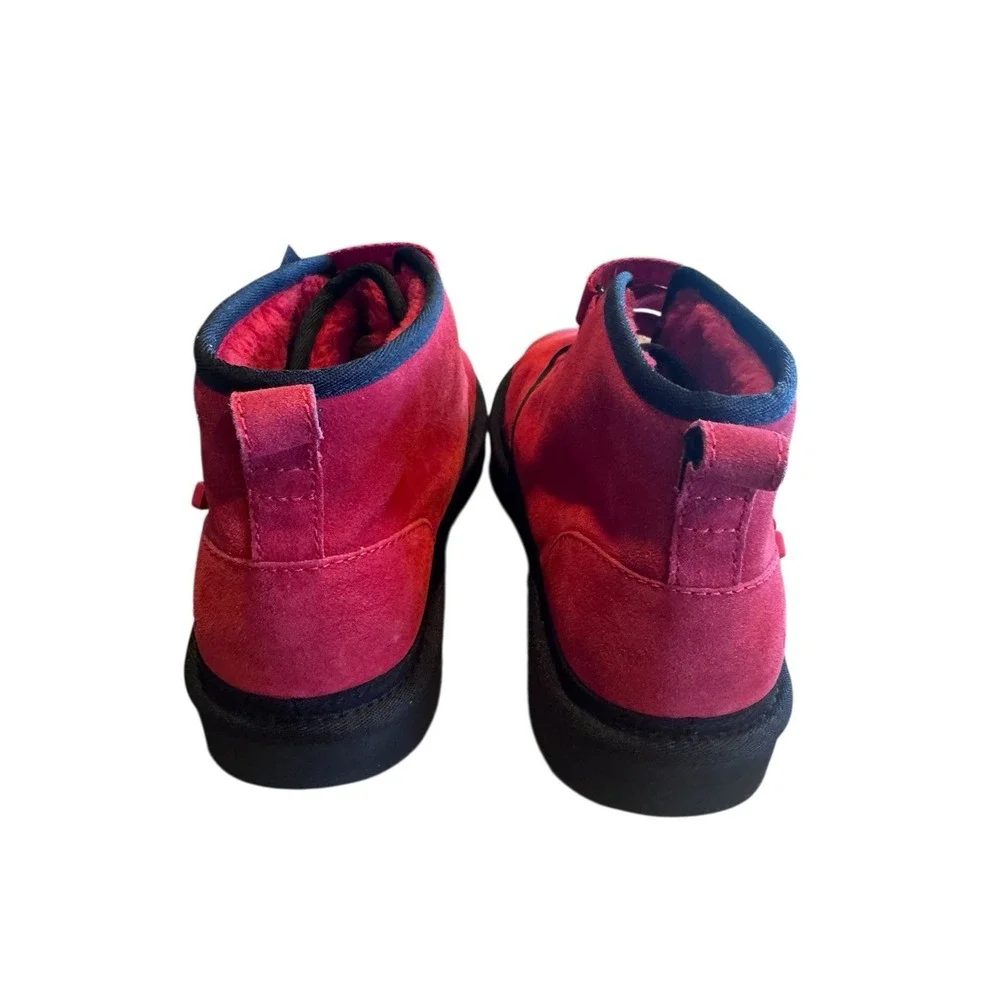 UGG Neumel Quickclick Samba Red Suede Chukka Boots Men's Sz 10 Adjustable Strap